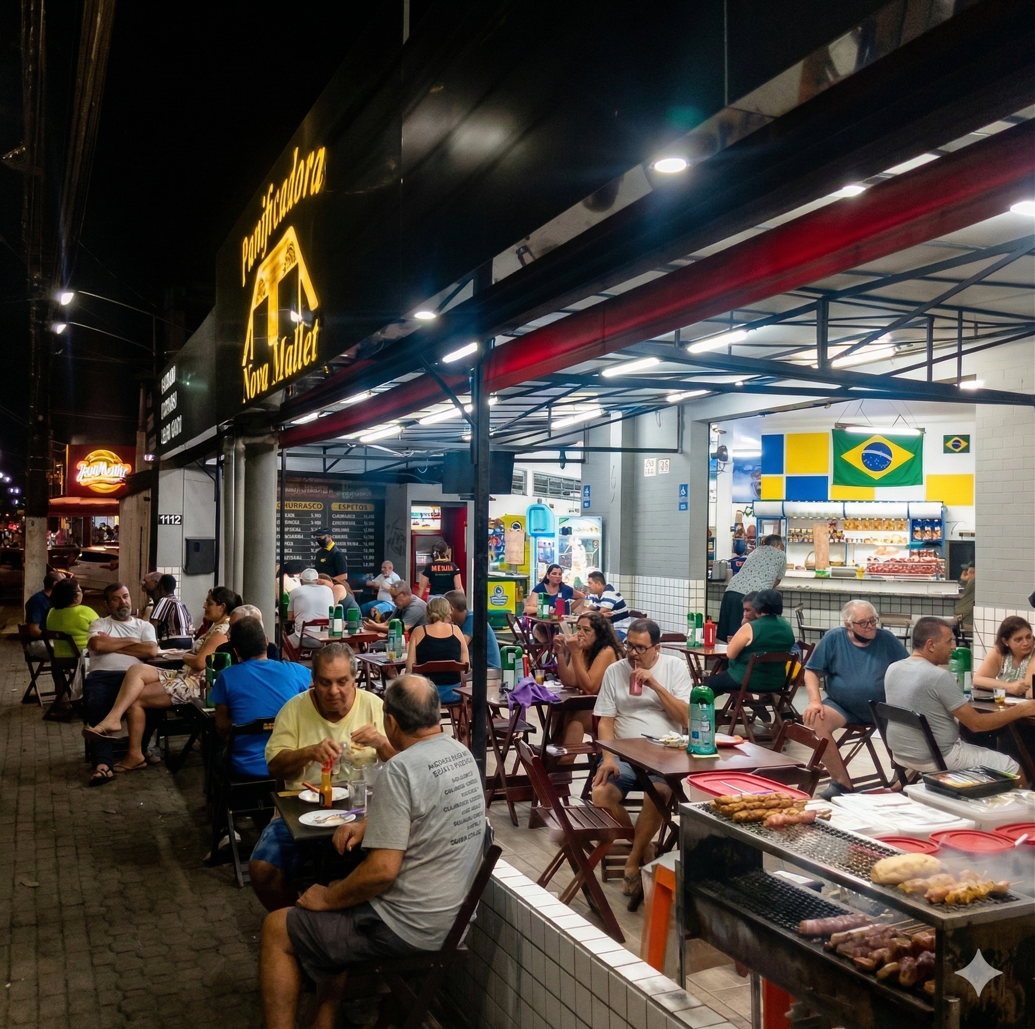 Fachada da padaria Nova Mallet no Canto do Forte Praia Grande